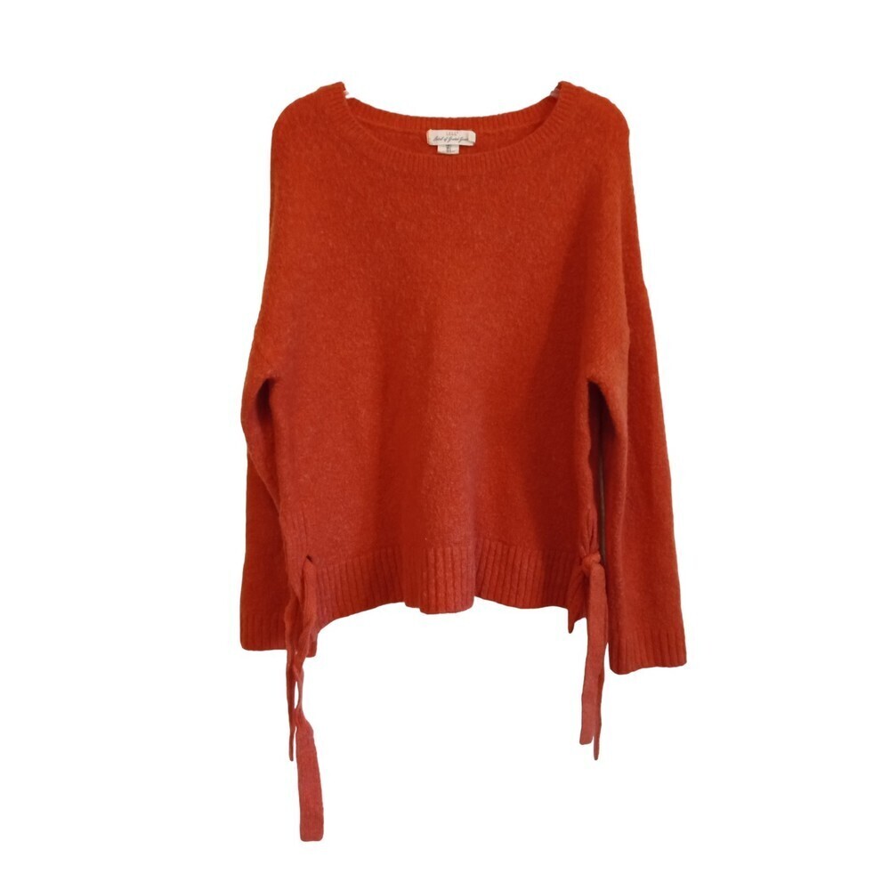 H&M L.O.G.G Orange wool alpaca‎ swoop neck tie side sweater